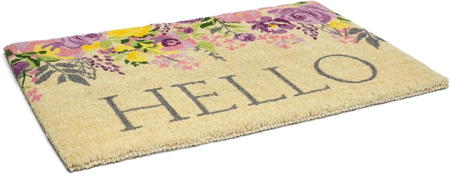 Calloway Mills 112903048 Blossoming Floral Hello Doormat 30" x 48"