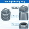 thumbnail image 3 of 10Pack 1/2 Inch PT Male Thread Pipe Fitting Plug, Cleanout Plugs, Water Drain End Caps Coupling Adapter with Tape for Water Heater Supply Lines, Plumbing, Gray, 3 of 6
