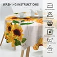 thumbnail image 5 of Vintage Sunflower Round Tablecloth Washable Reusable Decoration Table Cover for Kitchen Party 60", 5 of 6