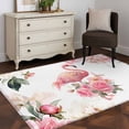 thumbnail image 3 of Area Rugs 2.7'x5', Pink Flamingo Carpet for Living Room Bedroom Dining Room, Watercolor Flowers Spring Floral Throw Kitchen Rugs Non Slip Washable Rectangle Indoor Outdoor Rugs, 3 of 8