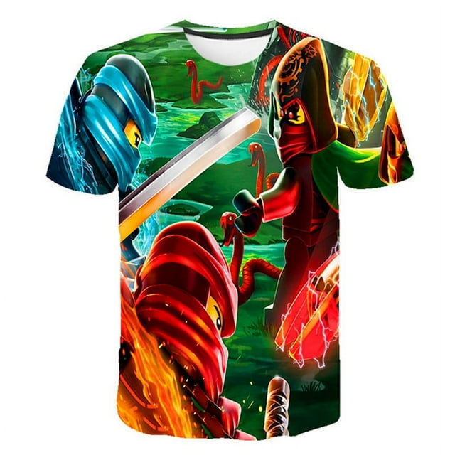 ROBLOX T-shirt d'Impression Numérique 3D, T-shirt d'Impression Amusante 3D Rue Décontractée Manches Courtes-sebneei