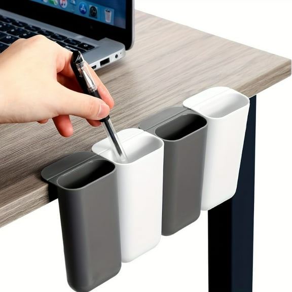 1 Pcs Screen Pen Pencil Holders Attachable Deskside Pen Holder Computer Monitor Desktop Pencil Organizer withAttacher for Office Supplies Work Gadgets Storage