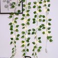 thumbnail image 2 of Gostoto 7.2ft 25 LEDs Artificial Green Leaves Vine Garland PlantLED String LightsBattery Powered Green Leaf Vine Fairy Light for Valentine's Wedding Bedroom Party Garden Indoor Decoration, 2 of 2