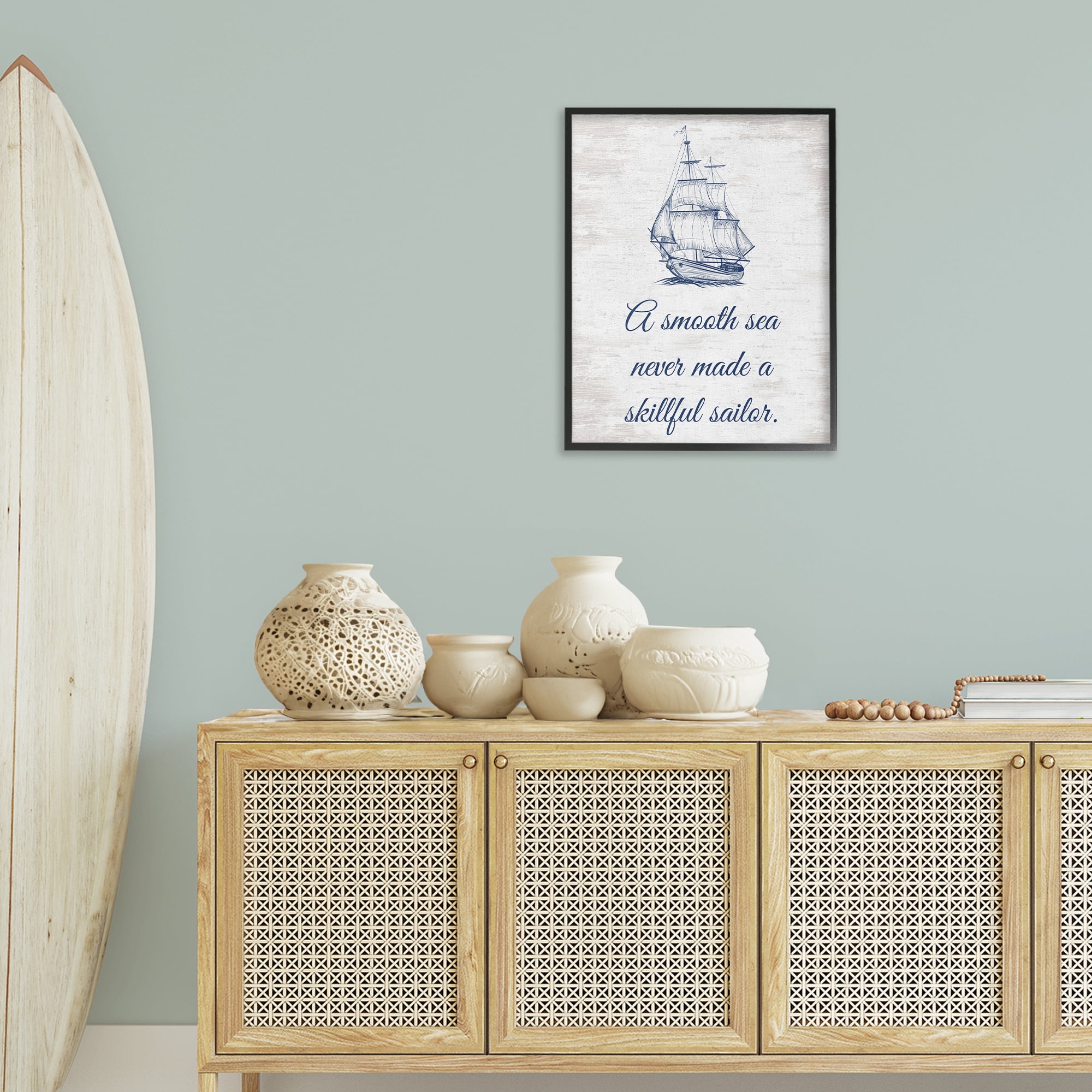Stupell Industries Inspiring Skillful Sailor Transportation Painting Black Framed Art Print Wall Art, 24 x 30