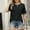 Black, variant on Stylish Olyvenn Women's Short Sleeves T-Shirt Tops Fashion Front Wrinkles Crewneck Dressy Casual Shirts Slim Tees Basic Shirt Tops Black 20-22