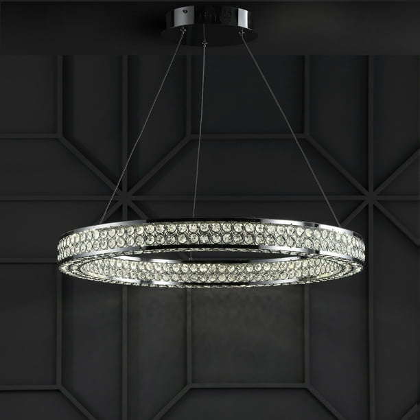 Benton 24 7 Integrated Led Crystal, Vanessa 3 Light Chrome Chandelier With K9 Crystals