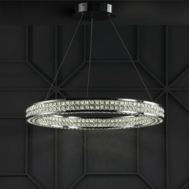 Benton 24 7 Integrated Led Crystal Metal Chandelier Chrome Clear Com Benton 24 7 Integrated Led Crystal, Vanessa 3 Light Chrome Chandelier With K9 Crystals