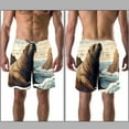 thumbnail image 3 of luoweisi Men's Beach Shorts Quick Dry Swim Trunks with Mesh Lining Sea Lion L, 3 of 5