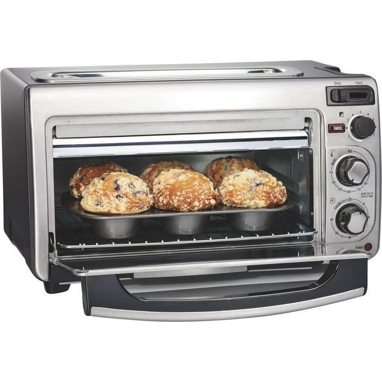 .com: Hamilton Beach 2-in-1 Countertop Oven and 2-Slice Toaster with  Extra Wide Slot, Shade Selector, Baking Pan Included, Red (22724): Home &  Kitchen