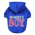 thumbnail image 2 of Blue 1-Pack Dog Hooded Sweatshirt Plus Fleece With Leash Hole, Mommy's Boy Design For Mother And Son Pet Owners, Warm Winter Clothes For Small Medium Large Dogs, 2 of 5