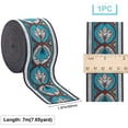 thumbnail image 2 of 7.7 Yard Embroidered Jacquard Ribbon Vintage Embroidered Ribbon Floral Woven Trim Fringe Fabric Bias Tape for Embellishment Craft DIY Clothing Accessories Decorations Teal, 2 of 9