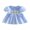 Blue, variant on BemeyourBBs Kids Toddler Girl Back To School Dress Outfit Little Baby Girl Pre Kindergarten Outfits Casual Bow Pencil Embroidered Plaid Doll Collar Puff Short Sleeve A Line Smocked Dress