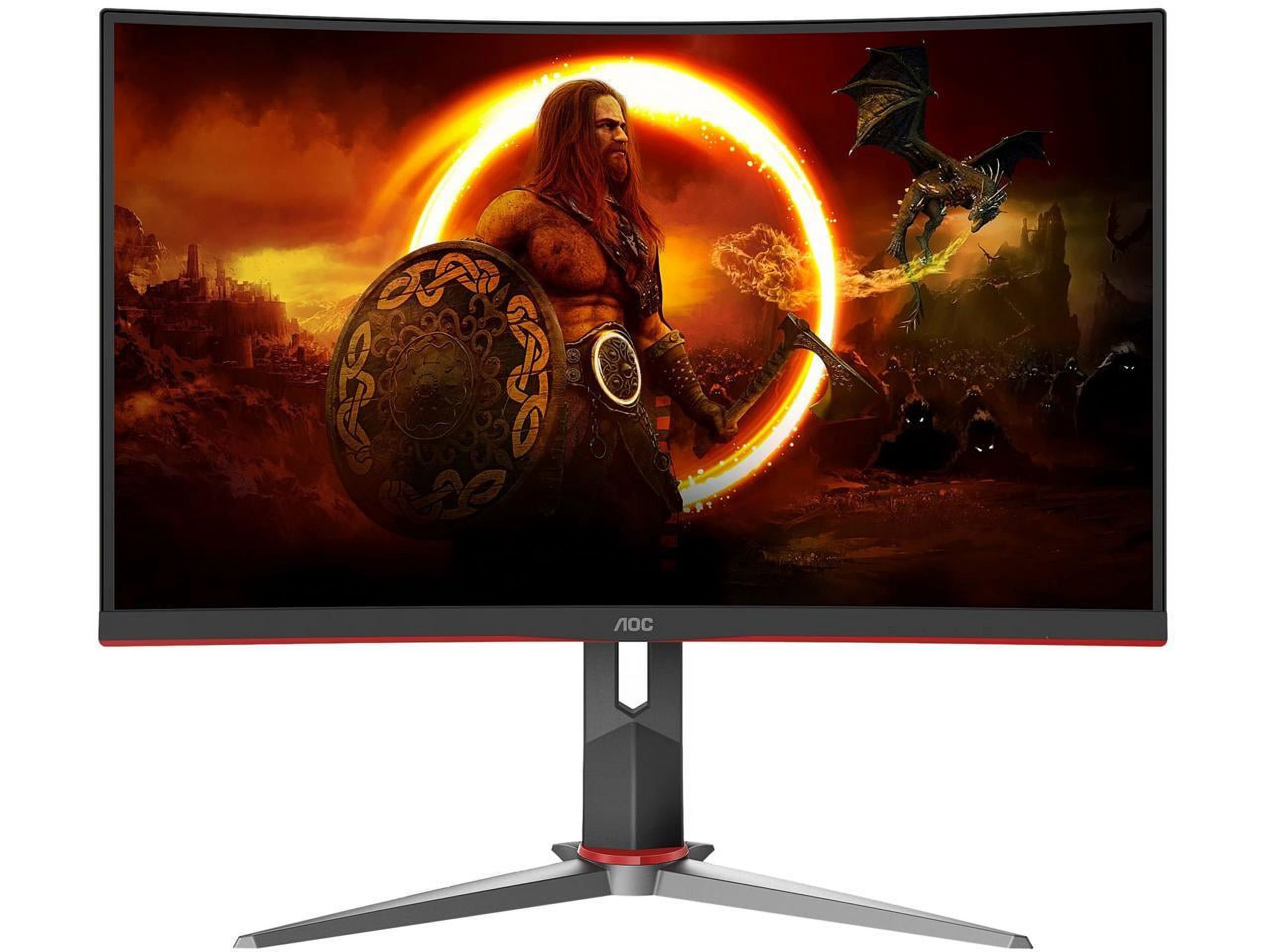 AOC C32G2 32" Curved Frameless Gaming Monitor FHD, 1500R Curved VA, 1ms, 165Hz, FreeSync, Height adjustable, 3-Year Zero Dead Pixel Policy, Black