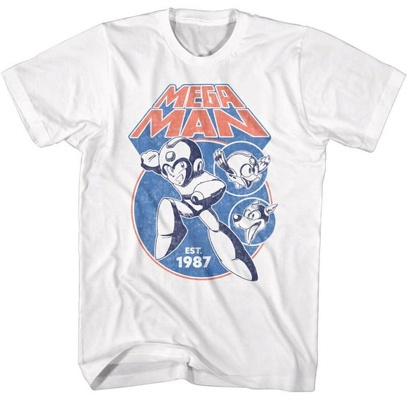 Mega Man Circles White T-Shirt