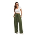 thumbnail image 6 of SWQZVT Fall Pants for Women Elastic Waistband Womens Pants with Pockets Autumn Pants Women Lounge Casual Winter Pants Comfy Trouser Green XL, 6 of 9