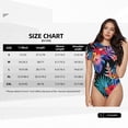 thumbnail image 3 of Goofa Tropical Palm Leaves Printed Women Rash Guard Short Sleeve,Tummy control Swimsuit Surfing Swimsuit Bathing Suit One Piece Swimsuit UPF 50-Small, 3 of 9