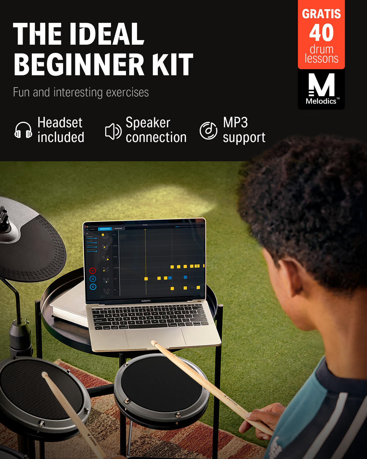 Donner DED-80 Electronic Drum Set with Mesh Pads photo 4
