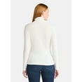 thumbnail image 4 of Time and Tru Women's Ribbed Turtleneck with Long Sleeves, Sizes XS-XXXL, 4 of 6