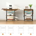 thumbnail image 6 of HOOBRO Foldable Heat Press Table, Movable Heat Transfer Stand, Vinyl Roll Holder and 4 S-Shaped Hooks, Mobile Workbench Cart for DIY Sublimation, T-Shirts Heat Transfer Project, Rustic Brown BF84CJ01, 6 of 9