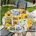 thumbnail image 1 of Housse de Table Ronde pour Tables Rondes 36 Pouces-70 Pouces, Nappe Ajustée avec Élastique pour Fête Intérieure Extérieure Vacances, 60 Pouces, Tournesol, 1 of 7