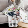 thumbnail image 3 of Spring Pig Blanket Soft Cozy Warm Throw Blanket for Couch, Plush Fuzzy Flannel Fleece Blankets for Sofa, Butterfly Botanical Floral Summer Bed Blankets Lightweight Gifts for Women, 40"x60", 3 of 9