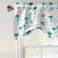 thumbnail image 4 of Teal Mushroom Tie Up Valance Curtains for Windows, Kitchen Curtains Window Treatments, Vintage Botanical Autumn Farmhouse Short Window Shades Valances for Bedroom Bathroom Cafe 42"x18", 4 of 8