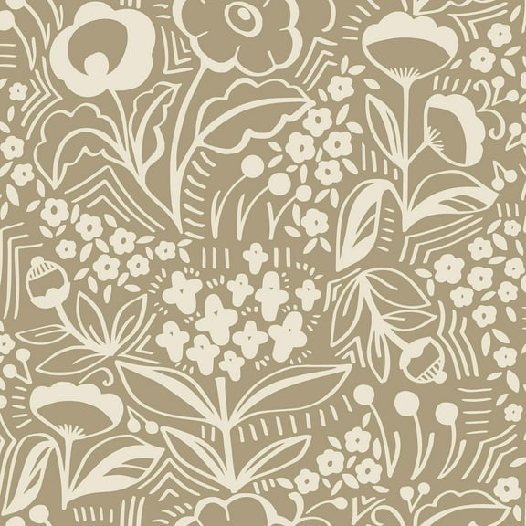 Megan Carter Jeani Light Brown Peel and Stick Wallpaper