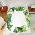 thumbnail image 5 of Feelyou Green Tropic Leaves Full Size Sheets, Watercolor Plant Bed Sheets, Summer Botanical Theme Sheet Sets, Ultra Soft Bedroom Decor, 4-Piece, 5 of 7