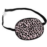 Amblyopia Strabismus Lazy Eye Adjustable Soft Pirate Eye Patch Single Eye Mask (Large, 2.76''x3.54'') , Pink Leopard