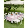 thumbnail image 4 of Outdoor Tablecloth with Umbrella Hole for Patio/Picnic/Party/Camping, Pink Grey Sunflowers Waterproof Table Cloth Rectangle Table Cover Washable, Boho Rustic Floral Vintage Blossom (60"x 120"), 4 of 8