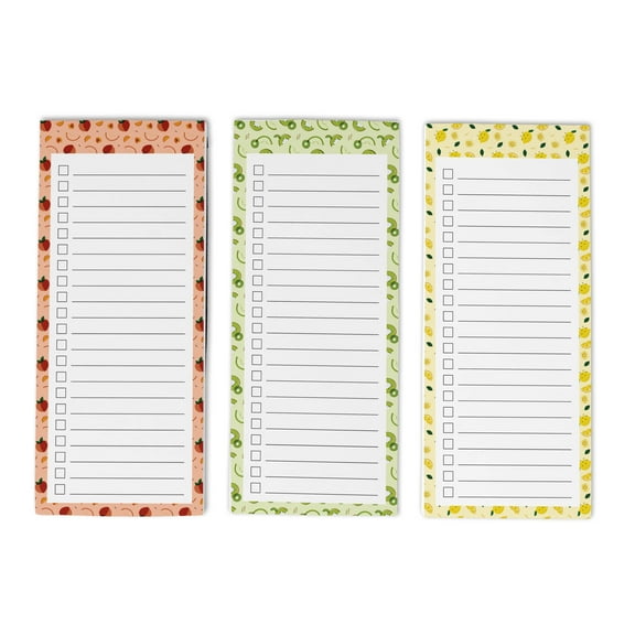 Inkdotpot Pack of 3 Magnetic Fridge To-Do List Notepads- Magnetic Memo Pads For Refrigerator-(50 Sheets Each)-3M