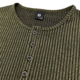 thumbnail image 6 of DIOAZUD Striped Henley Shirts for Men Button Short Sleeve T-Shirts Lightweight Comfy Summer Tshirts for Business Casual Green XL, 6 of 7