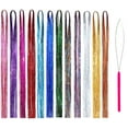 Eudgs Hair Kit Strands With Tool 35 Inch 12 Colors Strands Hair Extensions Deep Moisturizing