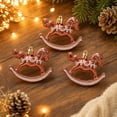 thumbnail image 7 of Christmas Rocking Horse Ornaments 3 pack Glitter Baubles 8cm Vintage Mini Hanging Decorations for Xmas Tree Holiday Party Supplies Shatterproof Plastic, 7 of 7