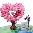 thumbnail image 1 of Tarjeta de felicitación SISTIMON para aniversario, 3D, diseño de corazón en flor de melocotón, 1 of 6