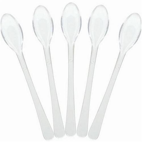 Amscan 407801. 86 Mini Plastic Spoons, Clear Pack of 480