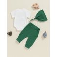 thumbnail image 4 of Suealasg Baby Boys 3Pcs Golf Outfits 3 6 Months Infant Summer Short Sleeve Embroidery Romper + Pants + Hat Set Newborn Boys Clothes, 4 of 7