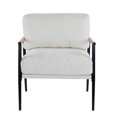 thumbnail image 6 of Leumius Modern Accent Chair with Plush Cushions, Minimalist Metal Frame and Wooden Armrest Design for Living Room Bedroom Office Beige, 6 of 9