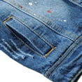thumbnail image 5 of Mercatoo Kids Boys Girls Ripped Hooded Denim Jacket Button Down 𝗬2K 𝗩intage Trendy Jean Coat Fall Winter Warm Outwear, 5 of 9