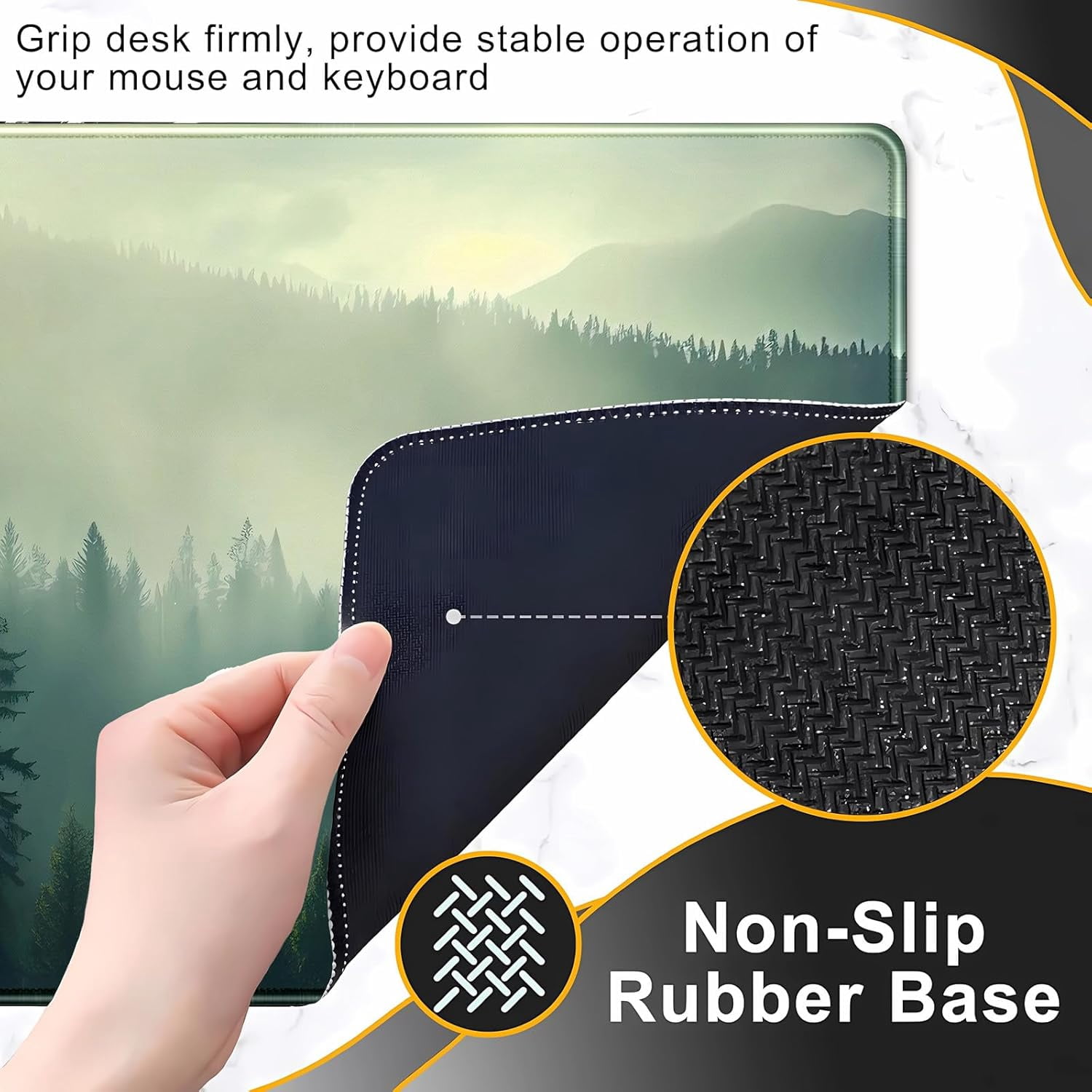 Forest Desk mat Green 31.5''X11.8'' Nature Mouse Pad XL Landscape Large Gaming Mousepad Aesthetic Desk Pad Extended Big Keyboard Mouse Mat Office Decor