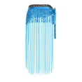 thumbnail image 4 of Haitryli Womens Belly Dance Skirt Fringed Hip Scarf Colorful Waistband Tiered Sequin Tassel Waist Chain Sky Blue One Size, 4 of 4