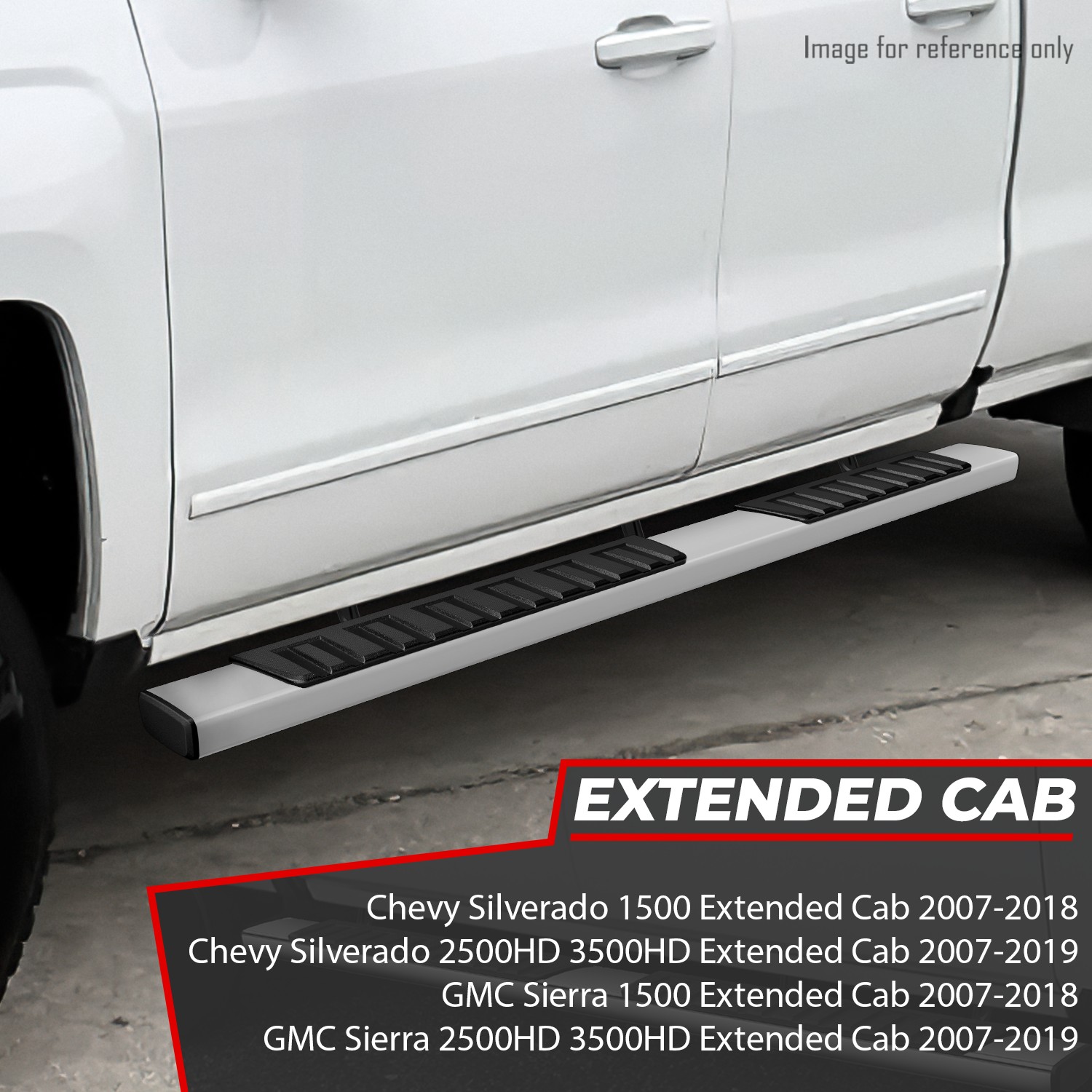 DNA Motoring For 07-19 Silverado Sierra Extended Cab 6.25" Running Board Side Step Nerf Bar