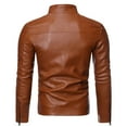 thumbnail image 3 of Dwaogom Mens Leather Jacket, Padded Windbreaker, Motorcycle Biker Bomber Coat with Hood, 3 of 9