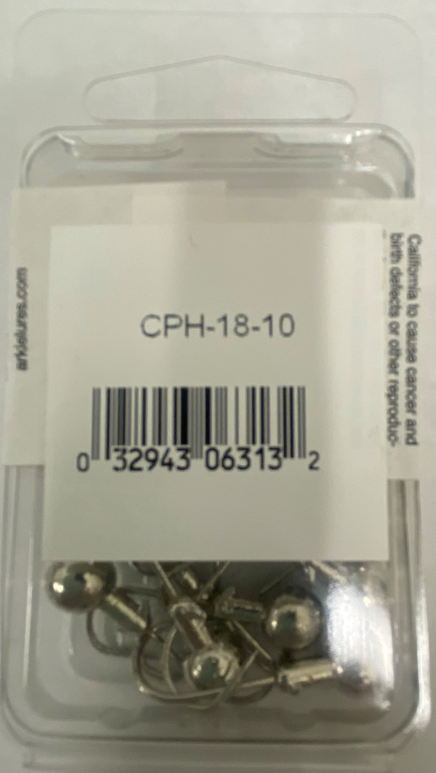 Arkie Lures Plated Jig Heads, Chrome, Size 1/8 oz.