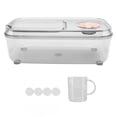 thumbnail image 2 of Grain Storage Container, Magnetic Sealing Flap Rice Container  For Pet Food 5KG Transparent White, 2 of 8