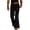 Black, variant on Faux Suede Flared Wide Leg Pants for Men Vintage 70s Western Style Classical Solid Color Casual Pants