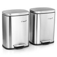 thumbnail image 3 of Elama 3 Piece 50 Liter and 5 Liter Stainless Steel Step Trash Bin Combo Set with Slow Close Mechanism, 3 of 5