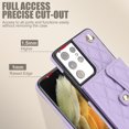 thumbnail image 3 of Case for Samsung Galaxy S21 Ultra, Crossbody Wristlet Case Wallet with RFID Blocking Card Slots KickStand Flip Folio PU Leather Magnetic Protective Cover Women for Samsung Galaxy S21 Ultra, Violet, 3 of 9