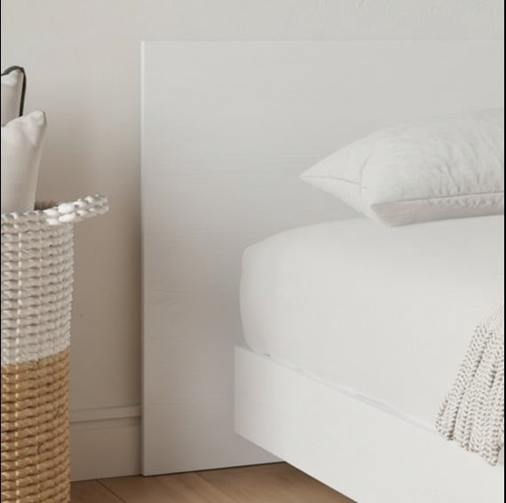 Nexera Satori Low Platform Full Size Bed with Headboard, White Woodgrain