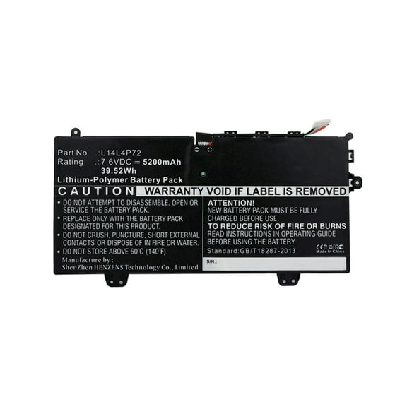 Batteries N Accessories BNA-WB-P4630 Laptops Battery - Li-Pol, 7.6V, 5200 mAh, Ultra High Capacity Battery - Replacement for Lenovo L14L4P72 Battery